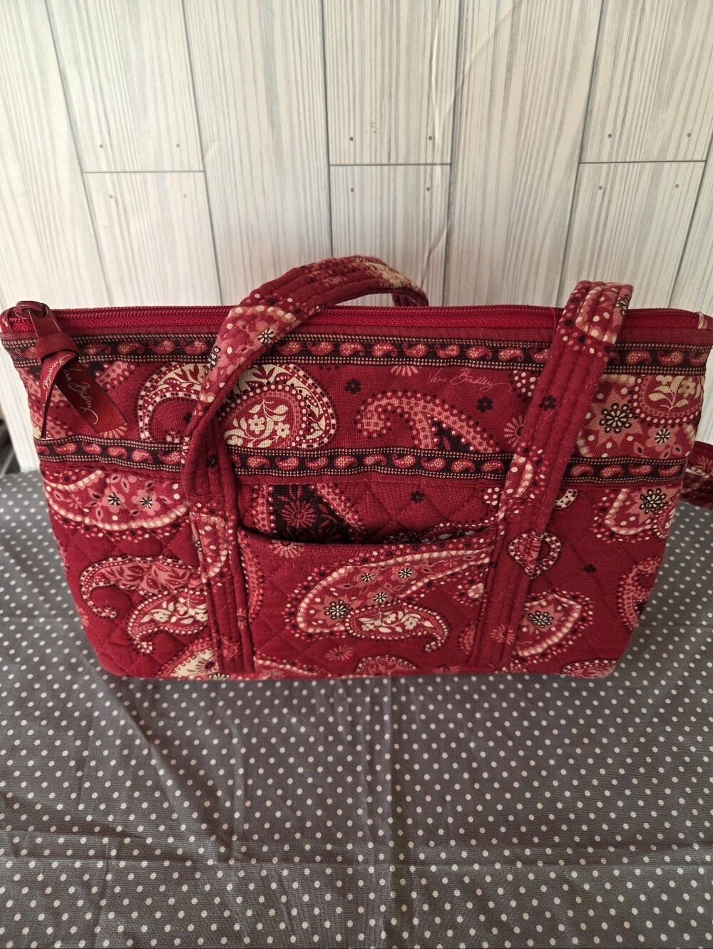 Vera Bradley Red Paisley Quilted Tote